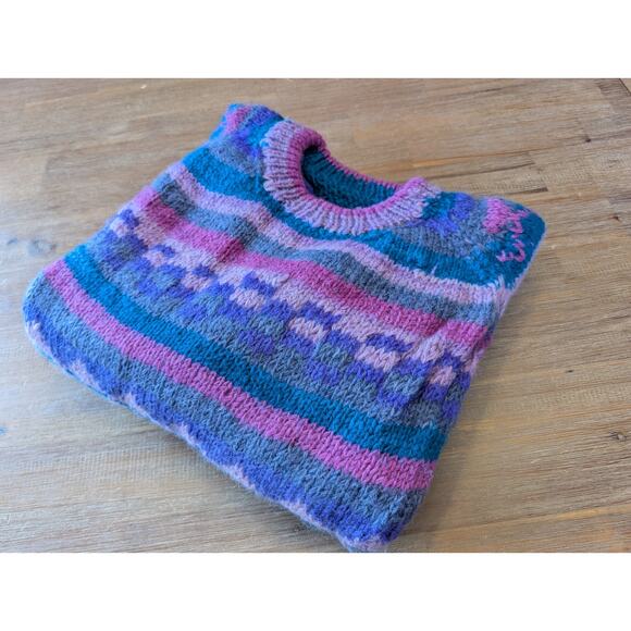 LOST HORIZONS Himalayan Wool Heavy Knit Fair Island Multicolor Sweater s… - Picture 9 of 9